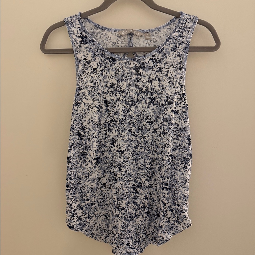 Blue and White Sleeveless Top
